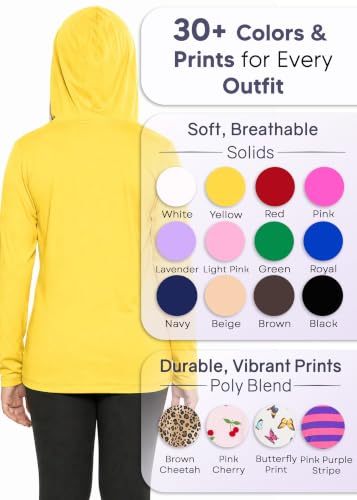 Image of Shirts for Girls Long Sleeve Crew Neck Top, Hoodie or 3 /4 Sleeve Soft Stretch Kids Lightweight Size 2-16