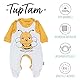 TupTam Baby Mädchen Jungen Strampler mit Langarmshirt Aufdruck Spruch 2 teilig, Farbe: Biene Gelb/Streifen Grau, Größe: 56