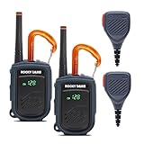 Rocky Talkie Mountain Radio with Waterproof Handmic, Long Range Walkie Talkie, FRS Handheld Radio, 4 Day Battery Life, Max Durability, 2 Pack