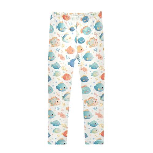 KLL Puffer Hawaiian Fish and Seaweed Toddler Baby Girl Cotton Pants Comfortable High Waisted Pants Exercise