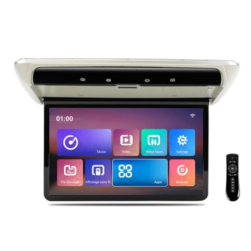 Lecteur au plafond de voiture Android 11.6" IPS avec WiFi et HDMI écran rabattable gris