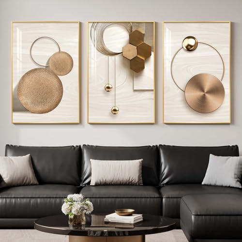 Luxury Gold Geometric Wall Art Set