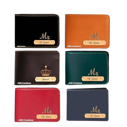 ADR Creations Personalized Name & Charm Leather Wallet for Men’s | Wallet |Gift for Man|Customized Wallets |Gift for Family and Friends |Best Birthday Gift |Handmade Gift for Husband,Father,dad