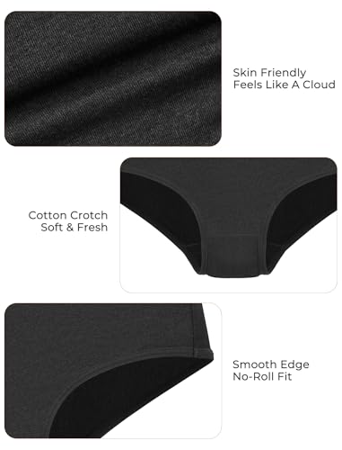 voenxe Cotton Underwear for Women,High Waisted Ladies Panties,Breathable Soft Full Coverage Briefs,Comfy Underpants,4 Pack4