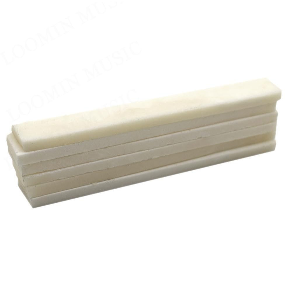 Guitar Part for Bone Guitar String Bridge Saddle Blank and Nut Sets Replacement Parts for Classical Acoustic Guitar(Color:1pcs Saddle)