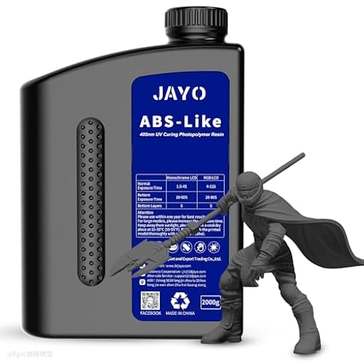 JAYO Resina para Impresora 3D 2KG, ABS-Like Resina 405nm UV Standard Rápida para Impresión 3D 4K/6K/8K LCD/DLP/SLA, No Quebradiza, Alta Precisión, Bajo Olor, Gris Oscuro 2000g | Ya disponible en tu tienda friki favorita! En mundofriki.es! JAYO Resina para Impresora 3D 2KG, ABS-Like Resina 405nm UV Standard Rápida para Impresión 3D 4K/6K/8K LCD/DLP/SLA, No Quebradiza, Alta Precisión, Bajo Olor, Gris Oscuro 2000g | Ya disponible en tu tienda friki favorita! En mundofriki.es!
