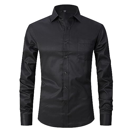 Chemise extensible pour hommes coupe cintrée et manches longues en style classique