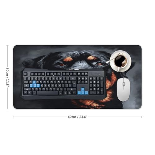 Tapete para mouse de escritorio grande con arte Rottweiler miniatura 2