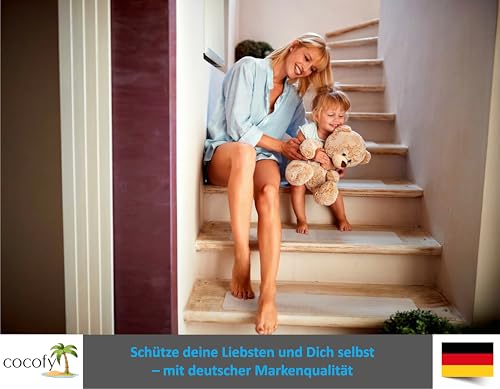 cocofy Treppenstufen Antirutsch 18x 60x8 cm - Antirutschstreifen Treppe Transparent Innen - Treppen Rutschschutz & Antirutsch Treppe - PEVA BPA-frei, Diamant-Struktur