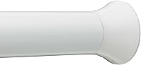 Amazon Basics Adjustable Tension Shower Curtain Rod 78-108" White Classic Finial No Drill Install
