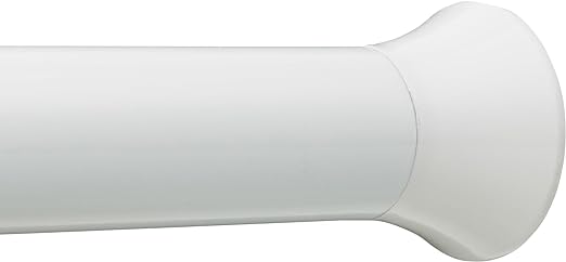 Amazon Basics Tension Curtain Rod, Adjustable 24-36" Width - White, Classic Finial