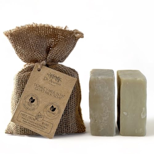 Dr.Ancient Jabón de Leche de Burra + Jabón de Leche de Cabra, Orgánico, Natural, Tradicional, Hecho a Mano, Antiguo - Absolutamente Sin Químicos 140 g (Paquete de 2)
