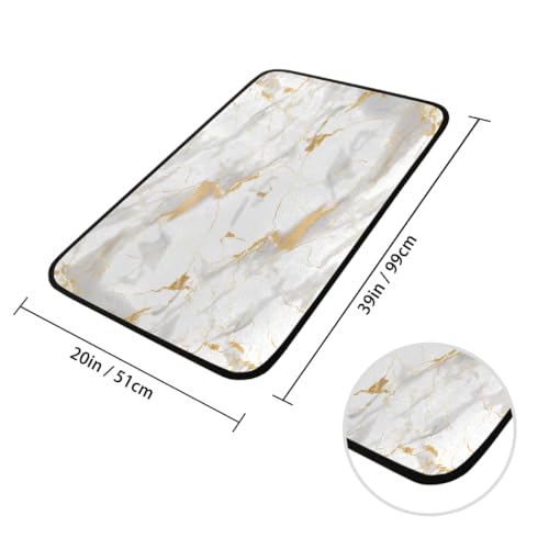 Tapis de sol antidérapant doux et absorbant style marbre chic - 4