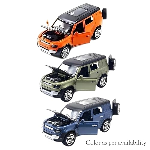 Image of Diecast Defender Small Toy Car with Openable Doors, Bonnet & Boot Pull Back Action for Kids Alloy Metal Diecast Model (Multi Color - Color as per Availability)
