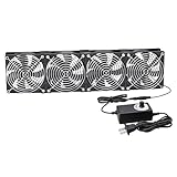 12025 120 mm x 25 mm Small Brushless Cooling Fan, AC 100V - 240V Speed Control Fan, for Cabinet Computer Case Chassis Server Workstation Amplifier Pet Box Cooling (4)