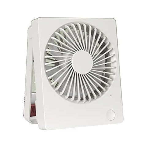 Xianggujie Mini Fan, Desktop USB Rechargeable Fan, Small Electric Fan Dormitory Mute Portable Mini Stand Fan Desktop Folding (Color : White, Size : 9 * 10 * 4CM) Cover