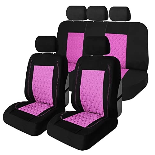 Universal Fit Diamond Stitched Flat Cloth Car Seat...