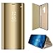 Produktbild Galaxy S9 Plus Handyhülle,Galaxy S9 Plus Spiegel Schutzhülle Flip Handy Case,WIWJ Mirror Clear View PU Leder Flip Schutzhülle[Spiegel Ledertasche]Hülle für Samsung Galaxy S9 Plus-Tyrant Gold