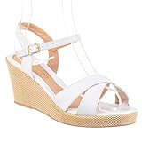 Anabela Tamanco Sandalia Salto Alto Branco Basico Luxo (Branco, BR, Adulto, Numérico, 34)