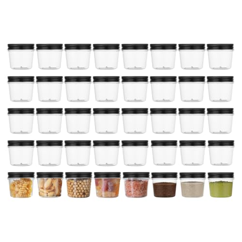 novelinks 4 oz Plastic Small Mason Jars and Small Plastic Containers