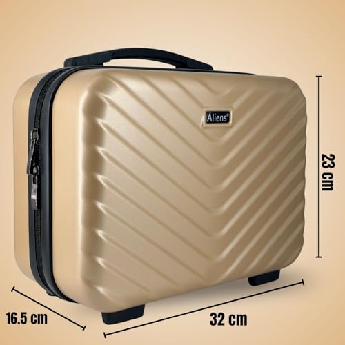 Image of Aliensware ABS Hard Shell Vanity Bag, Makeup Cosmetic Case Suitcase Organizer Box for Skincare, Jewellery, Clothes,Lipsticks,Nail Polishes, Perfume & Beauty Storage,Travel Luggage for Women-Aliens-1
