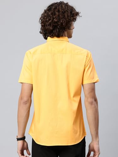 Image of Majestic Man Slim Fit Pure Cotton Half Sleeve Solid Casual Shirt
