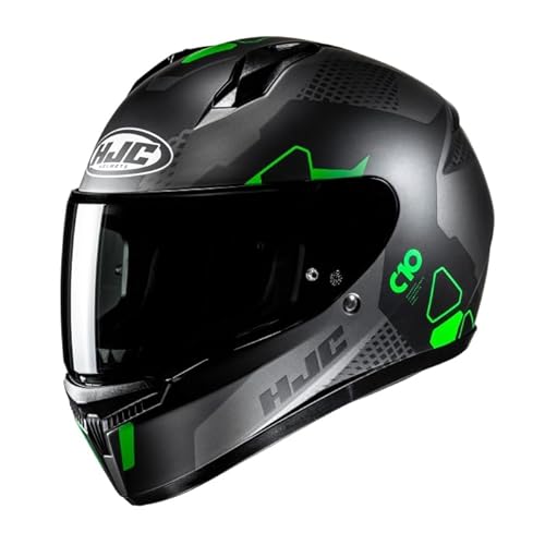 HJC C10 Aspa MC4SF Green Full Face Ece22.06 Rated Motorcycle Helmet (XL)