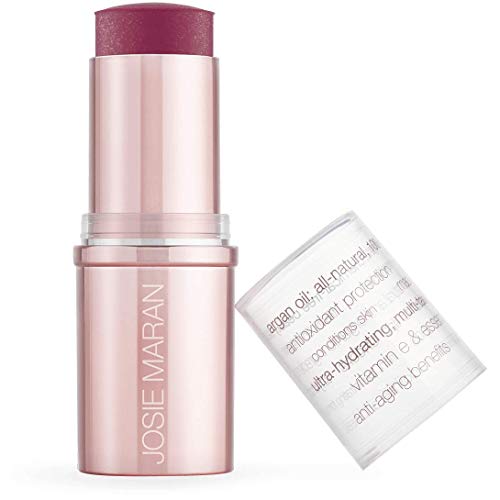 Josie Maran Argan Color Stick - Lip and Cheek Multitasker That Leaves a Natural Rosy Glow - Infused with Vitamins and Antioxidants (16g/0.55oz, Plum Sugar)