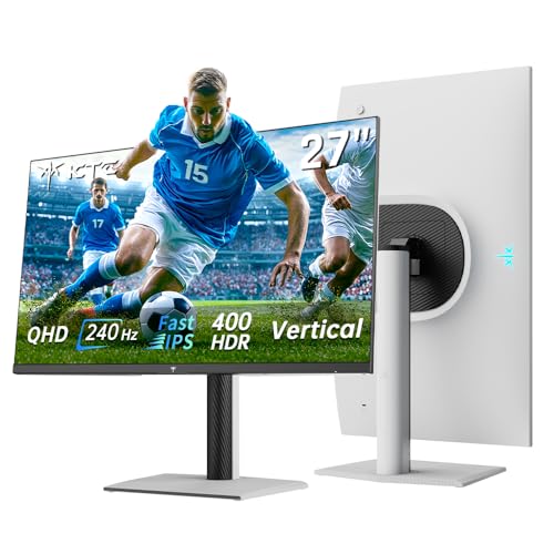 KTC H27E6S Monitor Gaming 27 Pulgadas, QHD 2560 x 1440, 240 Hz (OC 275 Hz), Fast IPS, 1 ms, HDR400, FreeSync y G-Sync, Eye Care, VESA 100 x 100, Soporte con Ajuste de Altura, HDMI 2.0, DisplayPort 1.4