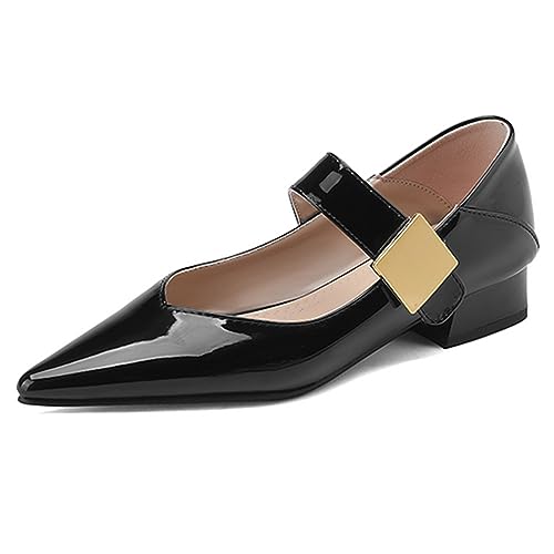 Escarpins femme talon carré moyen bout pointu bride cheville noir 39