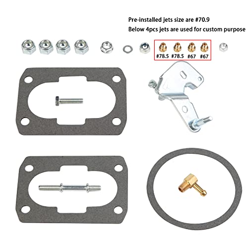 Marine Carburetor 2 Barrel Carb For Mercruiser Rochester 3.0 2.5L 4Cyl Mercury Engine With Electric Choke Jets & Gaskets Long Linkage No.3310-864940A01, Base Bolt Pattern Is 3 3/4 X 2 Inches #TOP2