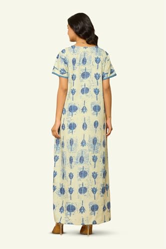 Image of NIHSAMAH Cotton Nighty for Women - Printed Stylish Night Gown, Comfortable Sleepwear Long Nightwear, Maxi