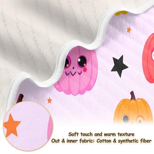 Burbuja Halloween Jack O Lantern Pumpkins Baby Blanket for Boys Girls, Nursery Soft Warm Swaddling Receiving Baby Blankets, 30x40 in Toddler Blanket2
