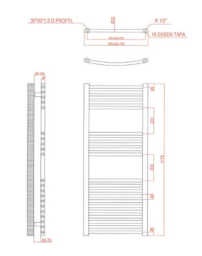 Anapont Radiatore elettrico da bagno - dritto