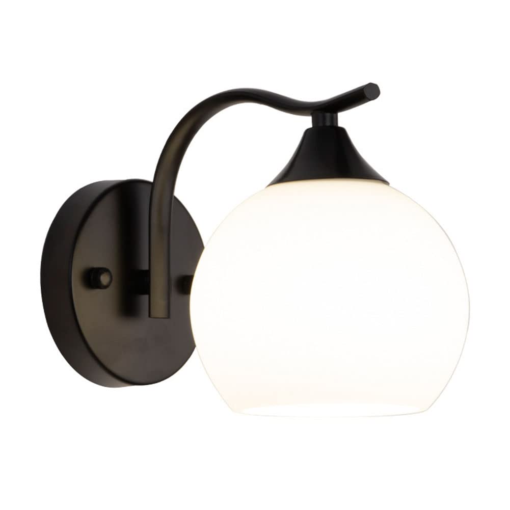 HUAYUSEDF Modern Simple Wall Light Bedside Dresser Sconce Lighting Fixtures Creative Staircase Lights Aisle Lamp for Hallway Living Room Bedroom Bathroom (Black,1-Light)(Black,1-Light)