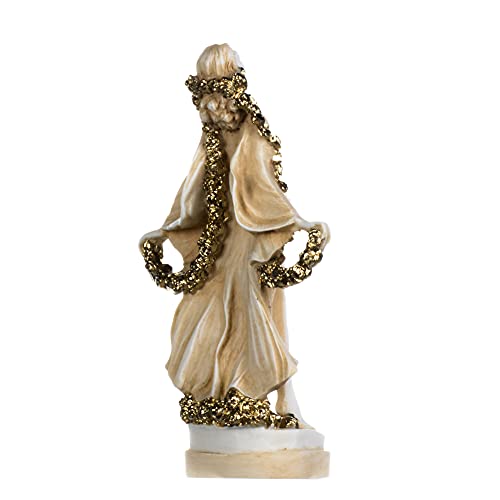 Estatua decorativa de mármol con diseño de diosa Flora dorada miniatura 7