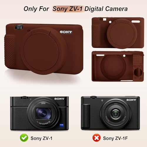 Funda Protectora Canboc para Cámara Sony ZV-1, Silicona Marrón miniatura 2