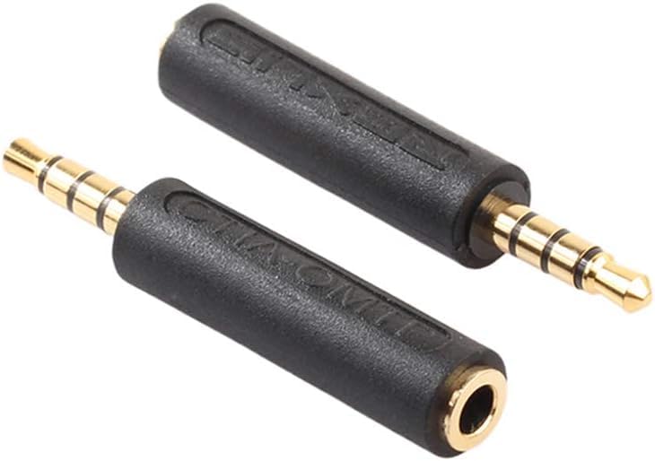 Jizlan 2 Pcs Black CTIA to OMTP Adapter 3.5mm Earphone Converter,Headphones Accessories