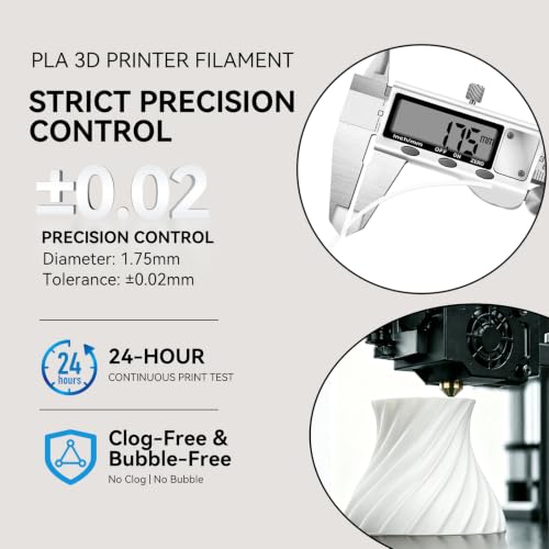 Image of Kingroon PLA 3D Printer Filament, Dimensional Accuracy + /- 0.02 mm, 4kg Spool(8.8lbs), 1.75 mm, 4KG 2KG Black+2KG White