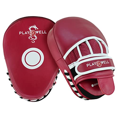 Paire de coussinets incurvés en cuir Playwell Maroon Series pour équiper votre salle de sport à la maison