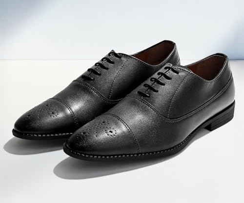 Image of LOUIS STITCH Derby Formal Shoes for Men | Lace-Up Cap Toe | Ideal for Business, Casual, Parties (RGCTBB)