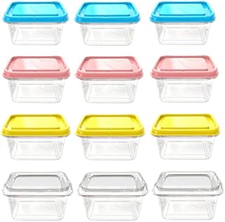 12 Pcs 20 OZ Food Storage Containers Set, Plastic Storage Containers with Lids, For storing food and fruit, 4 colors.