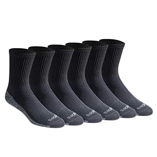 Dickies Men's Dri-tech Moisture Control 6-Pack Comfort Length Crew Socks