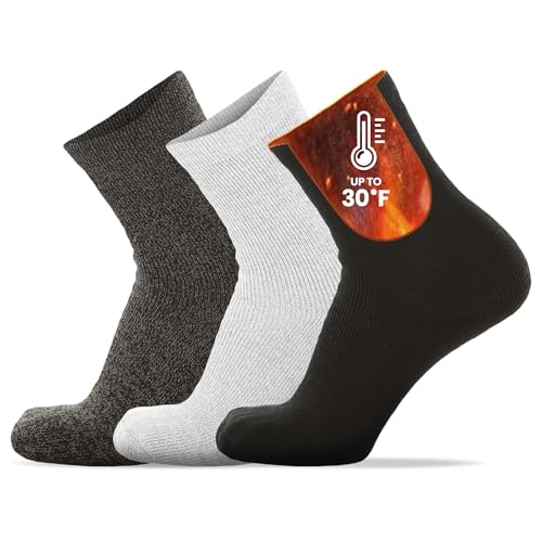 UNIQUE STYLES ASFOOR Set of 3 Thermal Insulated Socks for Women - Heated Thermal Socks for Winter