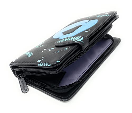 Shag Wear Manatee Playhouse Large Summer Animal Wallet for Women Faux Vegan Leather 7" Black3