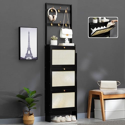 Meuble d'entrée peu encombrant de 17 cm avec étagère à chaussures - 2