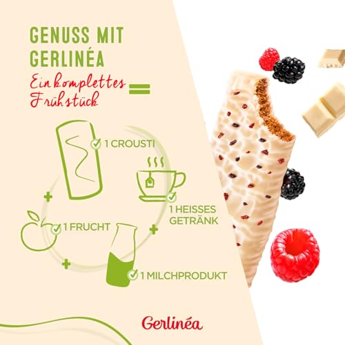 GERLINÉA – Knusprige Riegel mit roten Früchten – Knusprige Waffeln – Leckere Snacks, glutenfrei, reich an Ballaststoffen – Packung mit 6 Riegeln, 102 g