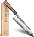 KAWAHIRO Japanese Chef Knife, 210mm Black Forged...