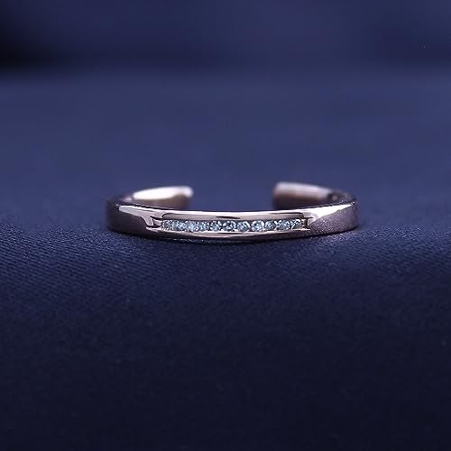 Affy MNO-CST1704-RG 14K Rose Gold Over Sterling Silver Channel Set Round White Natural Diamond Accent Toe Ring Adjustable thumb #2