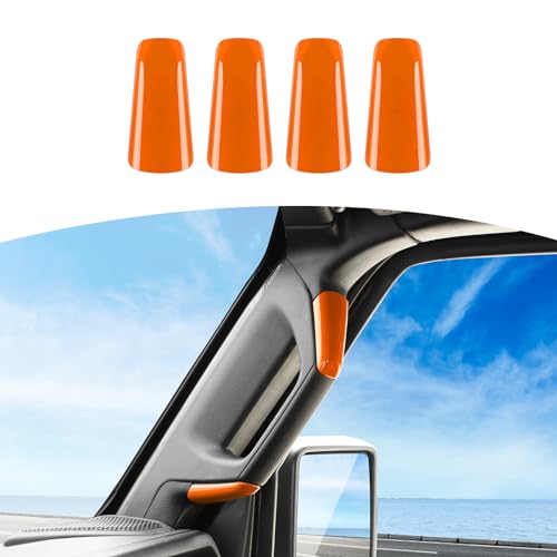 RT-TCZ Para Jeep JL A Pillar Grab Handles Cover Trim Orange para Jeep Wrangler JL JLU Gladiator JT 2018-2023 Laranja Acessórios Interiores 4 peças